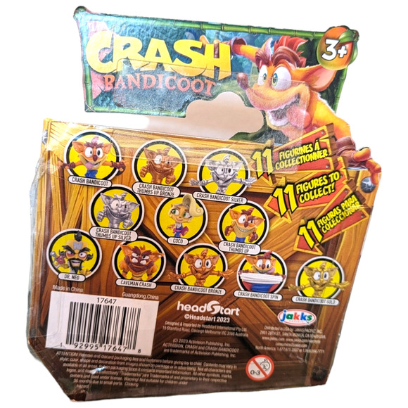 Crash Bandicoot Thumbs UP Silver Rare Figure 3 inch by Jakks NIB - Picture 5 of 5